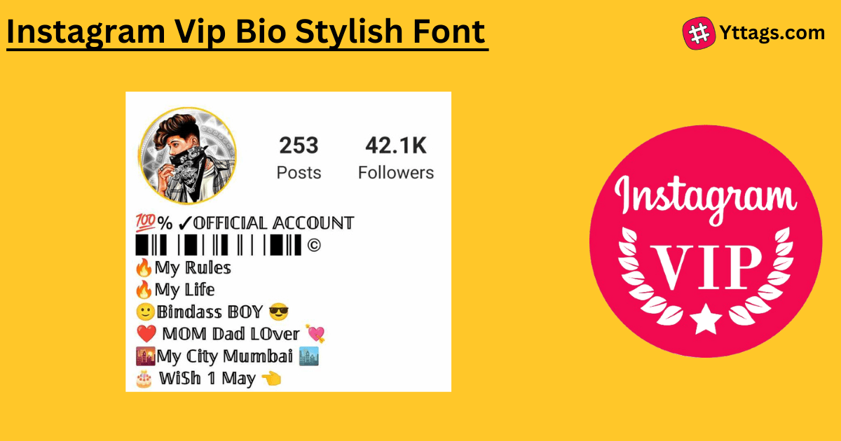 Instagram Vip Bio Stylish Font