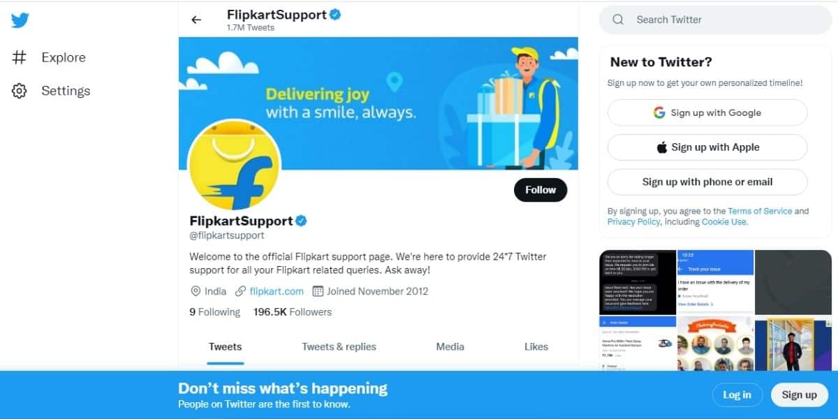 Flipkart Customer Support Twitter 