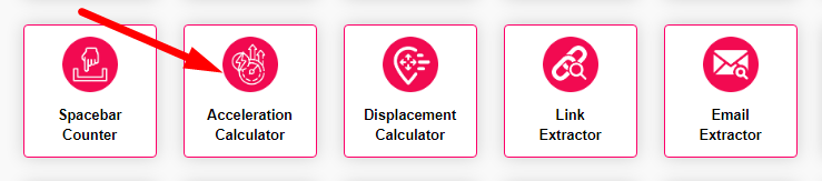 Acceleration Calculator Step 1