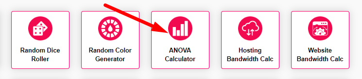 ANOVA Calculator Step 1