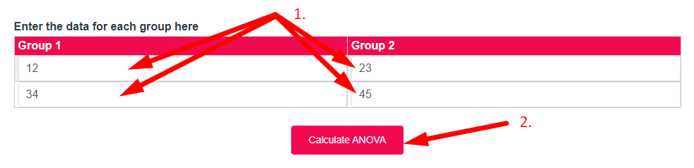 ANOVA Calculator Step 3
