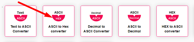 ASCII to Hex converter Step 1