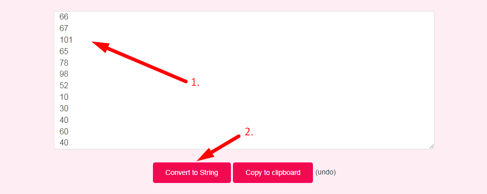 ASCII to Text Converter Step 2