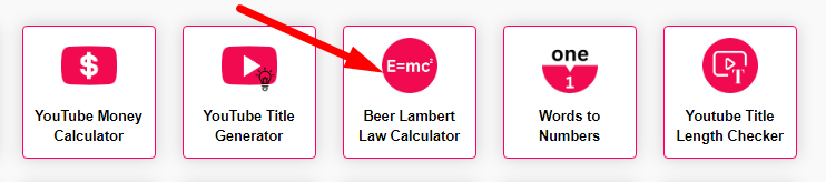 Beer Lambert Law Calculator Step 1