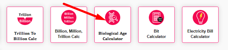 Biological Age Calculator Step 1