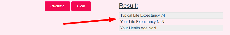 Biological Age Calculator Step 3