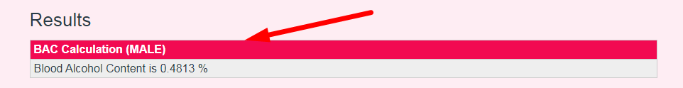 Blood Alcohol Content Calculator Step 3