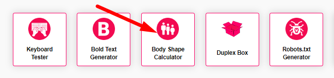 Body Shape Calculator Step 1