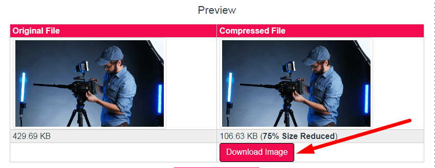 Compress JPEG to 120kb Step 3