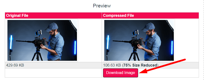 Compress JPEG to 130kb Step 3