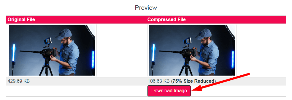 Compress JPEG to 140kb Step 3