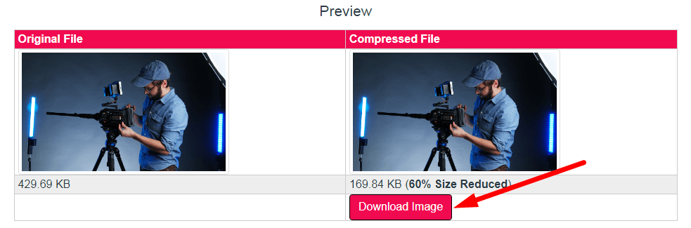 Compress JPEG to 170kb Step 3