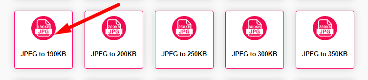 Compress JPEG to 190kb Step 1