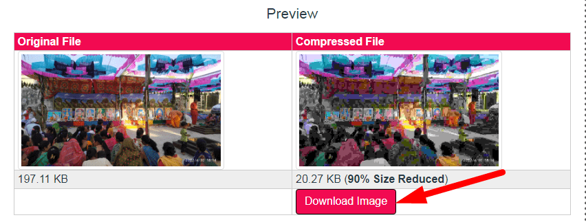 Compress JPEG to 1KB Step 3
