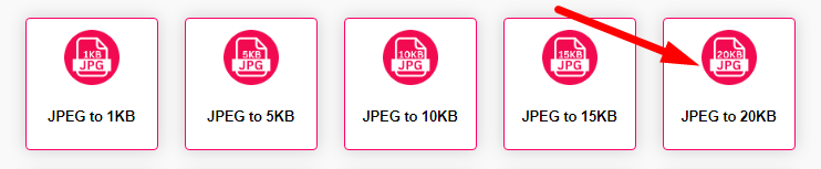 Compress JPEG to 20KB Step 1