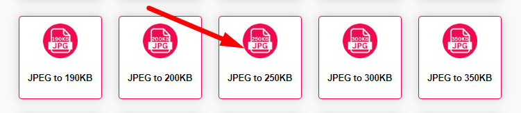 Compress JPEG to 250kb Step 1