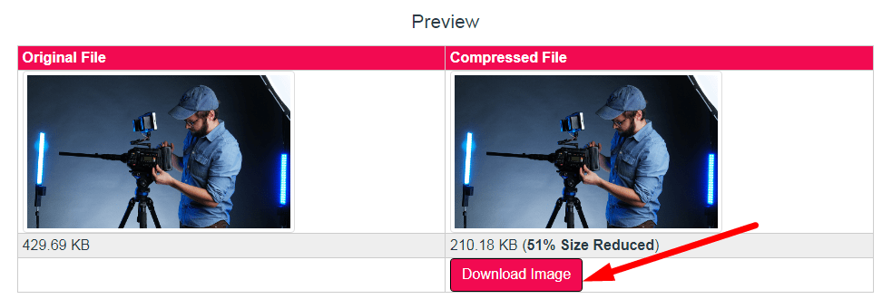 Compress JPEG to 250kb Step 3