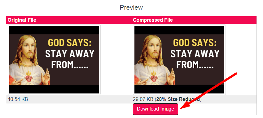 Compress JPEG to 30kb Step 3
