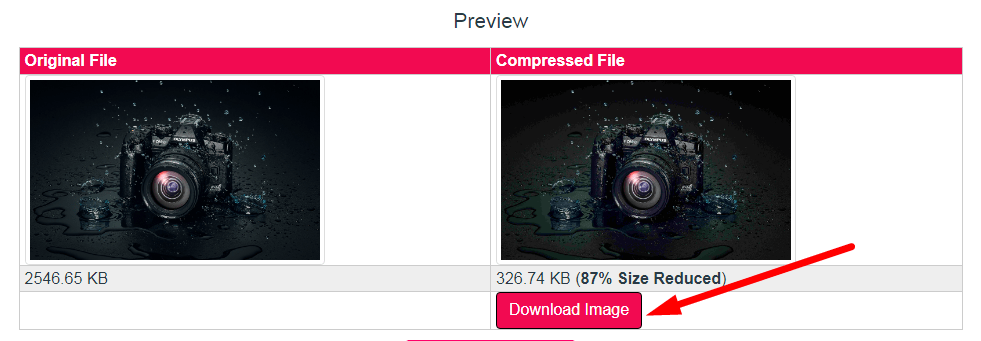 Compress JPEG to 350kb Step 3