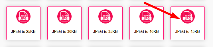 Compress JPEG to 45kb Step 1