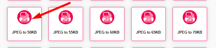 Compress JPEG to 50kb Step 1