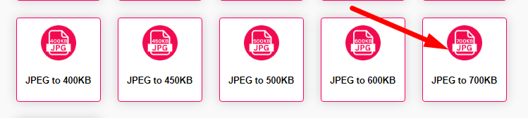 Compress JPEG to 700kb Step 1
