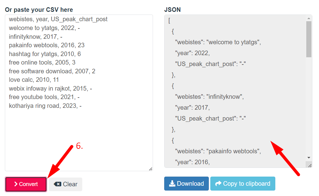 CSV To JSON Converter Step 3