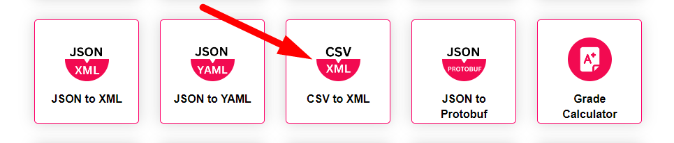 CSV to XML Converter Step 1