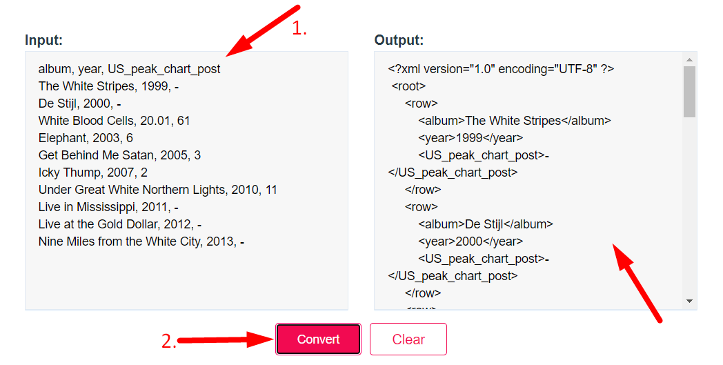 CSV to XML Converter Step 2