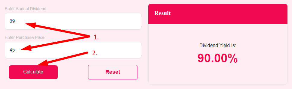 Dividend Yield Calculator Step 2