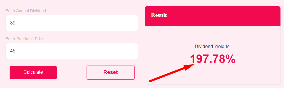 Dividend Yield Calculator Step 3