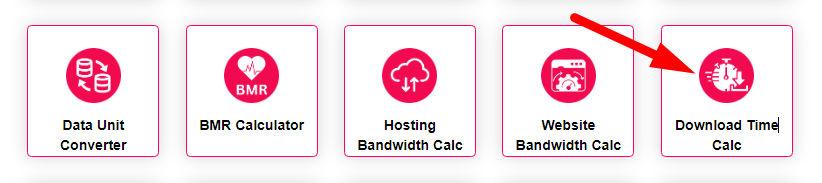 Download Time Calculator Step 1