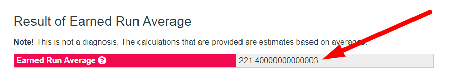 ERA Calculator Step 2