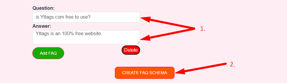 FAQ Schema Generator Step 2