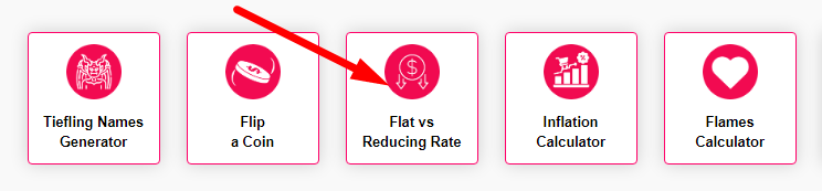 Flat vs Reducing Rate Calculator Step 1
