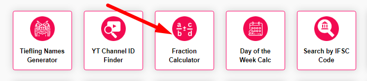 Fraction Calculator Step 1