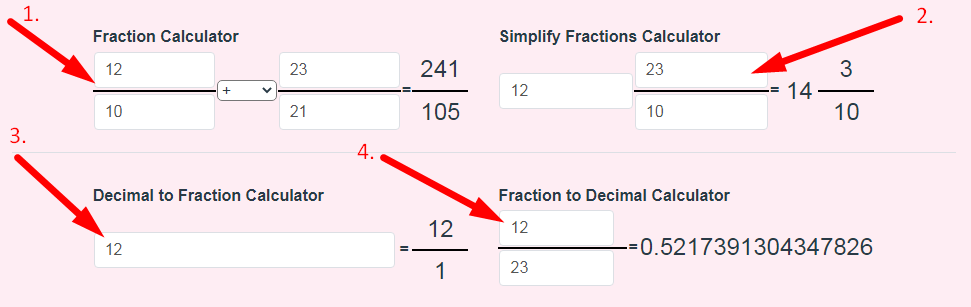 Fraction Calculator Step 2