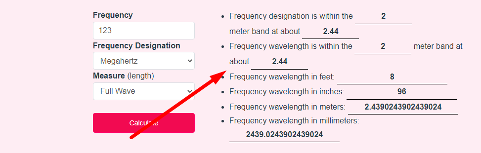 Frequency Wavelength Calculator Step 3