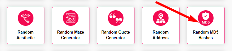 Generate Random MD5 Hashes Step 1