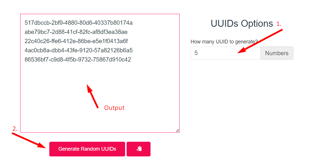 Random UUID Generator Step 2