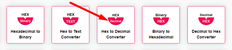 Hex to Decimal Converter Step 1