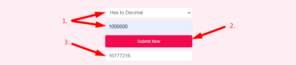 Hexadecimal Calculator Step 2
