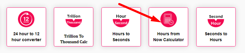 Hours from Now Calculator Step 1