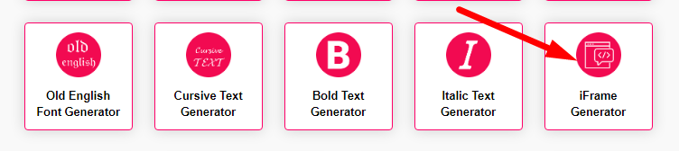 iFrame Generator Step 1
