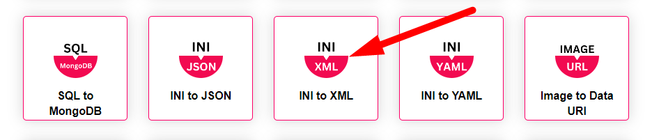 INI to XML Converter Step 1