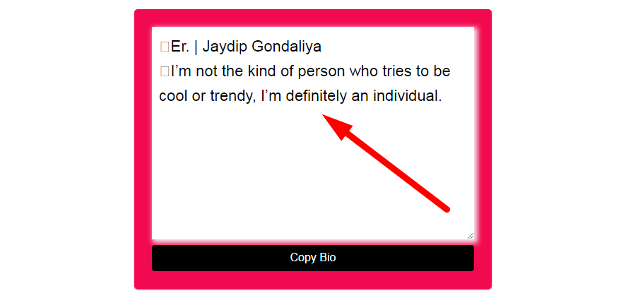 Instagram Bio Generator Step 3