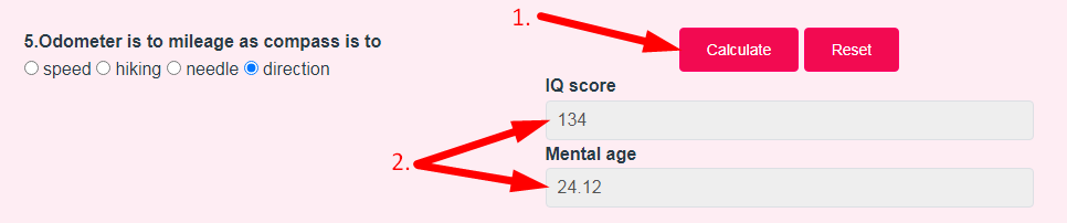IQ Calculator Step 3