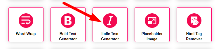 Italic Text Generator Step 1