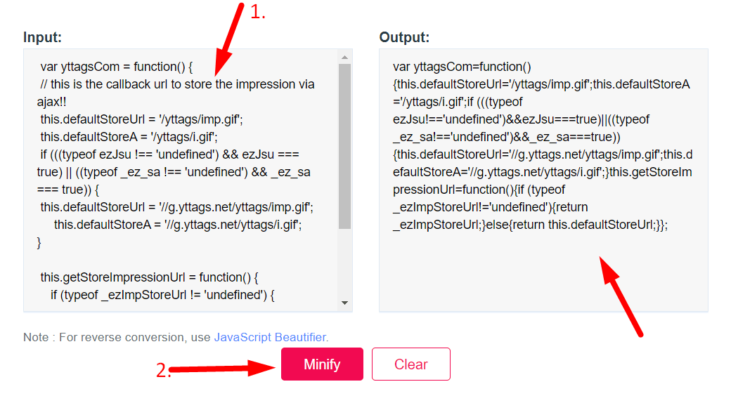 JavaScript Minifier Step 2