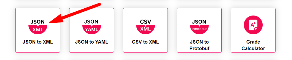 JSON to XML Converter Step 1